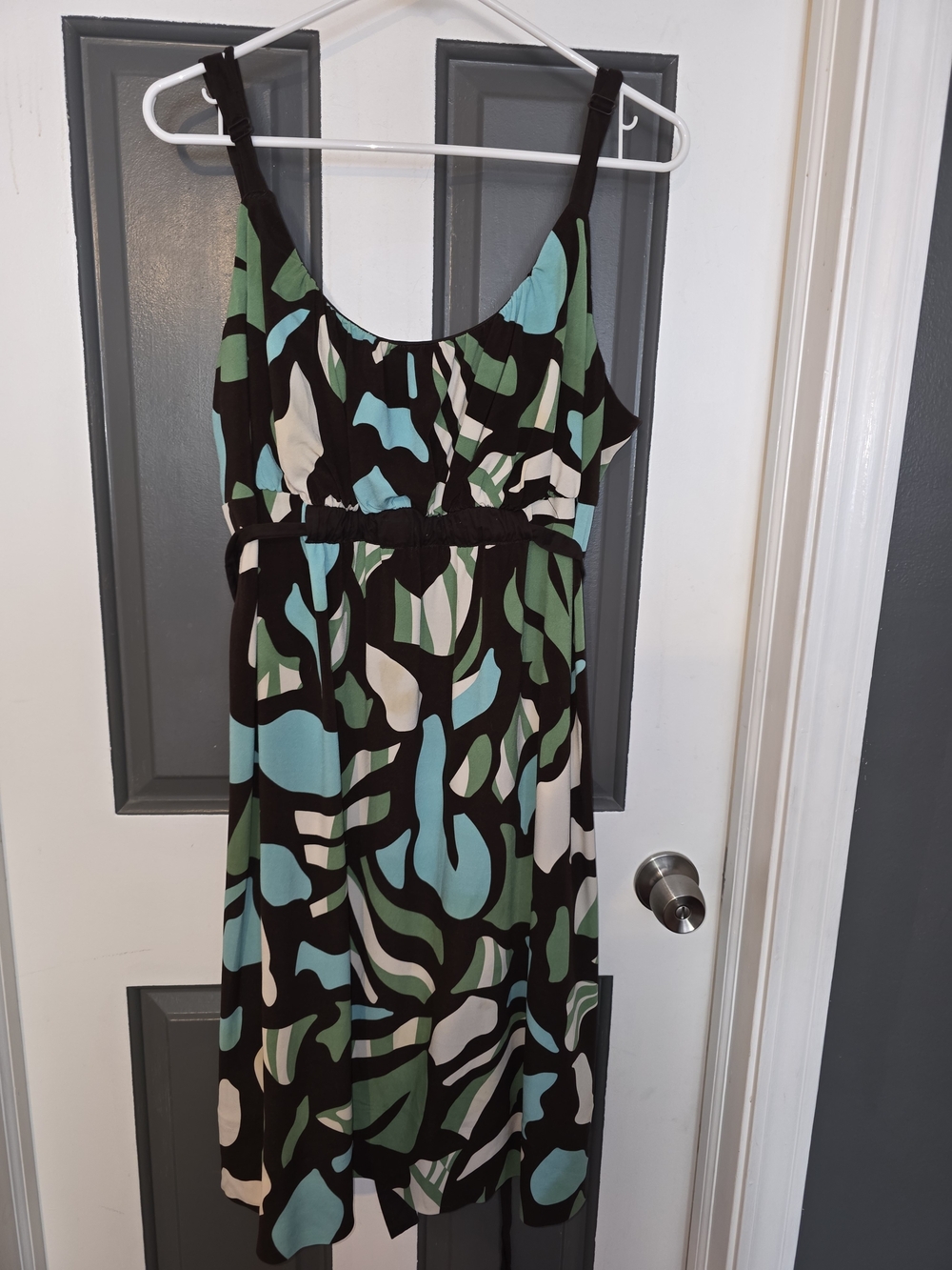 Merona Abstract Sleeveless Midi Dress - Brown, Green & Blue
